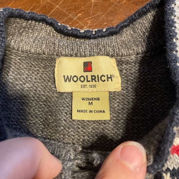 Woolrich Gray and Red Patterned Cardigan - Picture 3 of 7